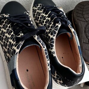 Kate Spade Blue and Cream Floral Sneakers